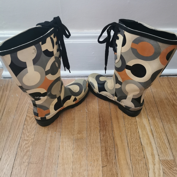 Coach Periwinkle Logo Rain Boots Size 6 - Picture 6 of 13